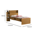 Ver imagem 2 de Cama Isa Solteiro de Mdf com Gavetas Nichos Lateral e Baú + Colchão D20