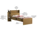 Ver imagem 4 de Cama Isa Solteiro de Mdf com Gavetas Nichos Lateral e Baú + Colchão D20