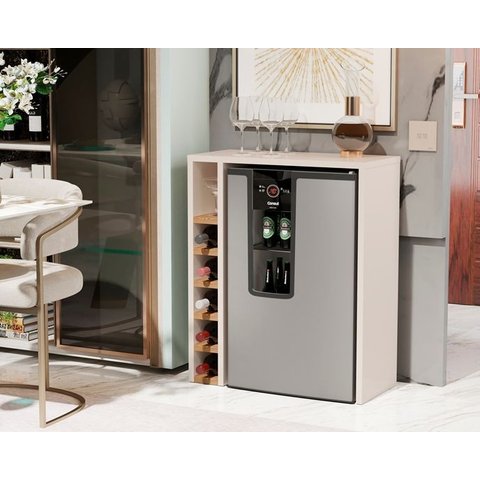 Adega Planejada Carvalho 4008 Cor Off White / Nature - Comprar Moveis em Casa