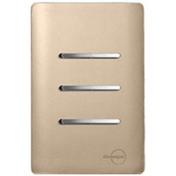 Interruptor Triplo Paralelo Novara Champanhe Dicompel - 1