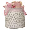 Cesto Multifuncional Guarda Bagunça Listras Rosa - 2