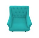 Ver imagem 2 de Poltrona Decorativa Julia Suede Azul Tifany Pés Madeira Mz Decor