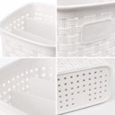 Ver imagem 2 de Organizador Mesa Bancada Rattan Porta Canetas Lapis Controle Treco 3 Divisorias Multiuso Plastico