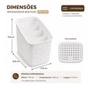 Ver imagem 7 de Organizador Mesa Bancada Rattan Porta Canetas Lapis Controle Treco 3 Divisorias Multiuso Plastico
