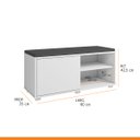 Ver imagem 4 de Sapateira para Hall de Entrada com Estofado 90 x 44 Cm MDP Branco - BS