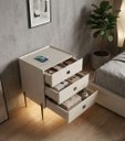 Ver imagem 6 de Mesa de Cabeceira Multifuncional Smart Pro-max: Carregador por Indução, Led, Biometria e Gavetas Sof