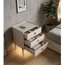 Ver imagem 6 de Mesa de Cabeceira Multifuncional Smart Pro-max: Carregador por Indução, Led, Biometria e Gavetas Sof