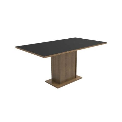 Mesa Madesa Retangular Tampo de Madeira 5275 Rustic/Preto Cor:Rustic/Preto
