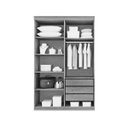 Ver imagem 3 de Guarda Roupa Solteiro Ubatuba 4 Portas 3 Gavetas 15mm - Valverde: Branco Neve