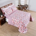 Ver imagem 4 de Coordenado Edredom e Cobre Leito Elyte Queen 4 Peças Micropercal 400 Fios Dupla Face Floral Casa