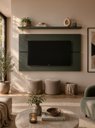 Ver imagem 1 de Painel para TV com Prateleira 150cm Retro MDF Verde Dallas - On Móveis