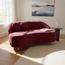 Ver imagem 2 de Namoradeira Sofá Feijão Cancún 150cm Orgânica Suede Marsala