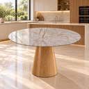 Ver imagem 4 de Mesa de Jantar Redonda 90cm em MDF Pietra Bronze