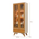 Ver imagem 2 de Cristaleira Adega Reflecta 2 Portas de Vidro C/ Led - Mavaular Off White/naturalle