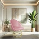 Ver imagem 2 de Kit 02 Cadeiras Poltrona de Jantar Bela Veludo Rosê Base Metálica Luxo Dourado - Pallazio