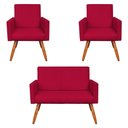 Ver imagem 1 de Kit 2 Poltronas/Namoradeira Veludo Vermelho