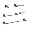 Kit Acessórios Banheiro 5 Peças Agata Grafite Brilhante Fani - 1