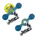 Ver imagem 1 de Kit 2 Brinquedo Mordedor Pet Halteres Cristal C/ Corda Médio Cor: Azul