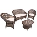 Ver imagem 1 de Jogo Namoradeira P Jardim Varanda Fibra Sintética Junco Vime Duna Cru