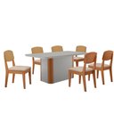 Ver imagem 2 de Mesa de Jantar Isadora 180cm Tampo Mdf Vidro com 6 Cadeiras Copper Premium
