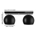 Ver imagem 3 de Lustre Plafon Bola 15 cm Retangular Duplo Preto