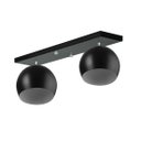 Ver imagem 1 de Lustre Plafon Bola 15 cm Retangular Duplo Preto