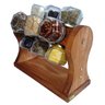 Porta temperos/condimentos de madeira giratório com base - 3