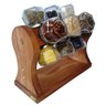 Porta temperos/condimentos de madeira giratório com base - 1