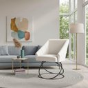 Ver imagem 3 de Kit 6 Poltronas Luxo Alana Linho Bege Base Luxo Preto - Pallazio