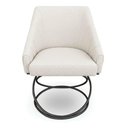 Ver imagem 4 de Kit 6 Poltronas Luxo Alana Linho Bege Base Luxo Preto - Pallazio