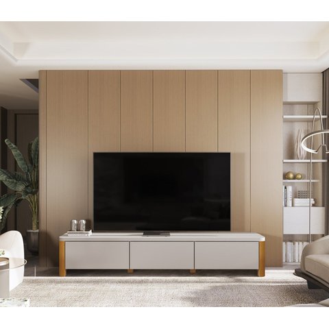 Rack Monaco 1.8 para TV até 75 Polegadas 3 Gavetas Pés em Madeira Maciça