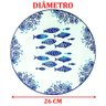 Jogo Prato Raso Jantar 10 Pessoas 10pçs Peixe Mar Praia 26cm - 2