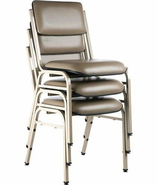 Kit 3 Cadeiras Empilháveis Auditórios Linha Hotel Smart Cor:Cinza