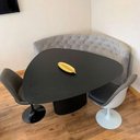 Ver imagem 3 de Mesa de Jantar Cone Orgânica Redonda 110x113 Cm Base Ébano Tampo Ébano