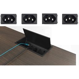 Caixa Tomada Embutir Mesa com 4 Tomadas Eletrificadas - 2 Caixa Tomada Embutir Mesa com 4 Tomadas Eletrificadas - 2