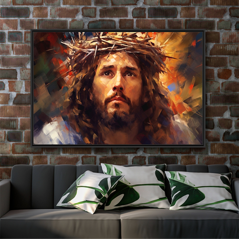 Quadro de Jesus em Tecido Canvas Decorativo 123x83