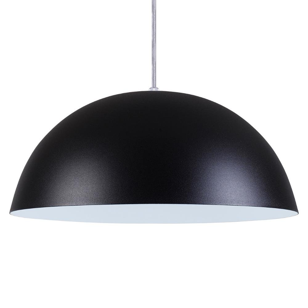 Pendente Meia Lua 34cm Luminária Alumínio Preto Textura - 3