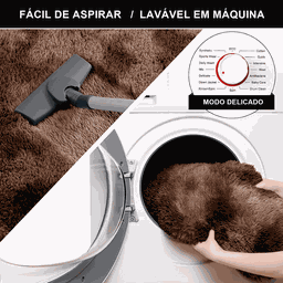 Tapete Pelo Alto Felpudo Peludo Macio Anti Derrapante Alérgico Mesclado Marrom 200 x 300 cm - 2