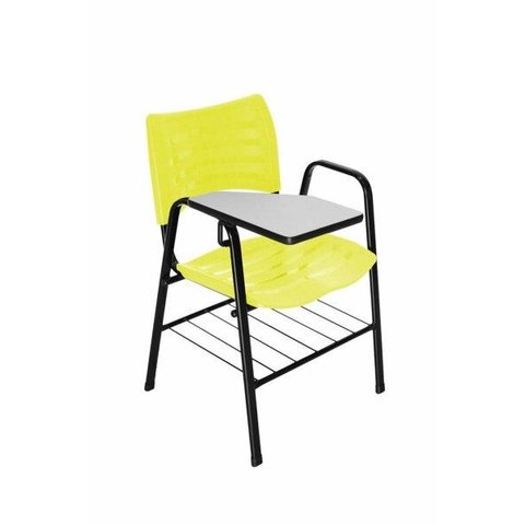 Cadeira Iso com Braço Linha Polipropileno Iso Universitária Cor:Amarelo
