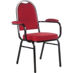 Cadeira com Braços Empilhável para Auditórios Linha Hotel Cor:Vermelho - 1
