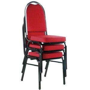 Kit 3 Cadeiras Empilháveis para Auditórios Linha Hotel Cor:Vermelho