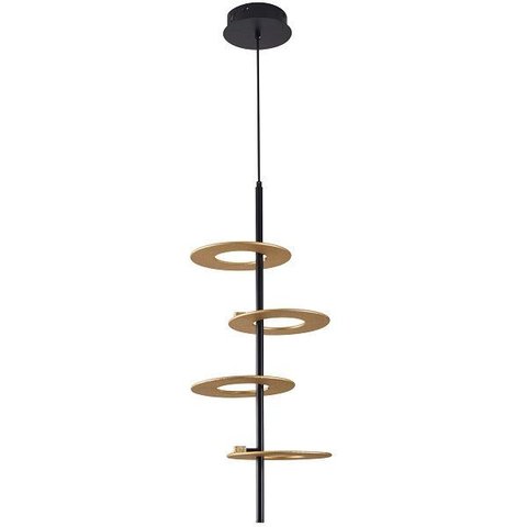 Pendente Led Kote 4 Módulos 40w 3000k Preto/dourado-nordecor