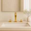 Ver imagem 3 de Torneira Misturador Duplo Comando Quadrada Dourado Gold Luxo para Banheiro Lavabo Inovartte In31