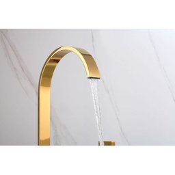 Torneira Misturador Duplo Comando Quadrada Dourado Gold Luxo para Banheiro Lavabo Inovartte In31 - 3