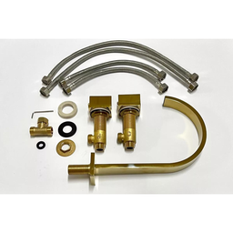 Torneira Misturador Duplo Comando Quadrada Dourado Gold Luxo para Banheiro Lavabo Inovartte In31 - 7