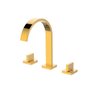 Torneira Misturador Duplo Comando Quadrada Dourado Gold Luxo para Banheiro Lavabo Inovartte In31 - 1