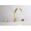 Ver imagem 4 de Torneira Misturador Duplo Comando Quadrada Dourado Gold Luxo para Banheiro Lavabo Inovartte In31