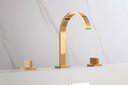 Ver imagem 4 de Torneira Misturador Duplo Comando Quadrada Dourado Gold Luxo para Banheiro Lavabo Inovartte In31