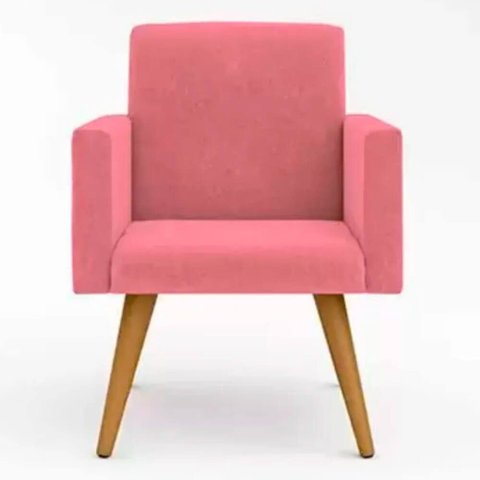 Poltrona Nina Suede Rosa - Borsuk