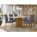 Ver imagem 4 de Mesa de Jantar Anitta 160x90 cm com Vidro Ype Off White e 6 Cadeiras Mariana Ype Veludo Cinza – New